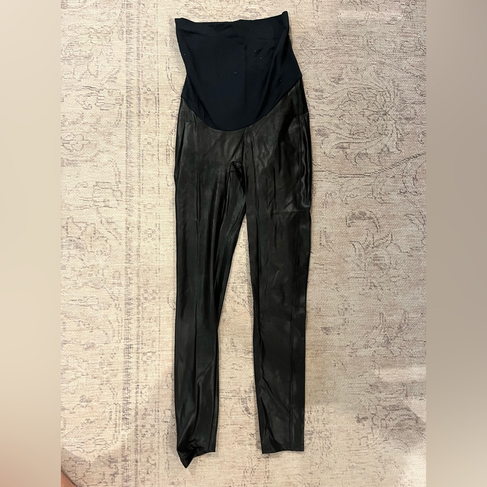 Spanx maternity leggings faux leather